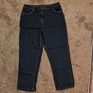 Blair Women's Elastic Waist Zip Up Blue Jeans 14P